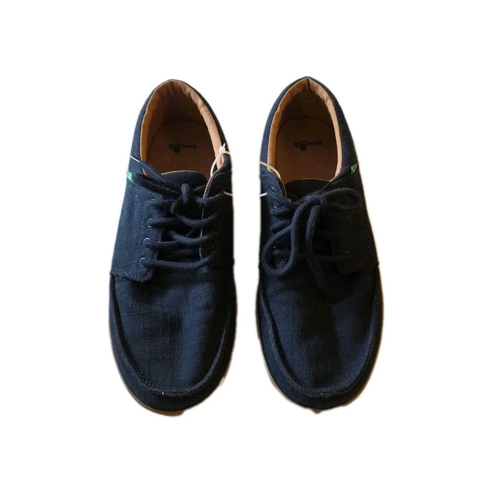 Sanuk Shoes Mens Size 11‎ Navy Canvas Lace Up Casual Sneakers SMF11194